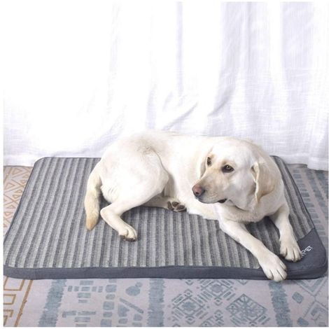 Tapis orthopédique pour chien avec mousse à mémoire de forme, lavable, housse amovible, Gris, 3XL