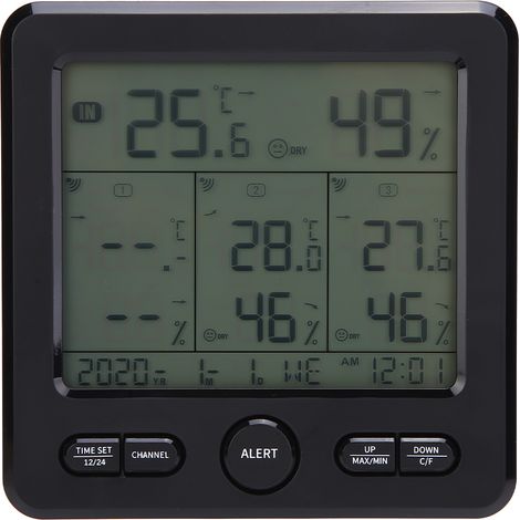 TS-6210 Drahtlose digitale Wetterstation mit Thermometer und mehreren Innen- und Außensensoren, digitale Atomuhr (1/5)