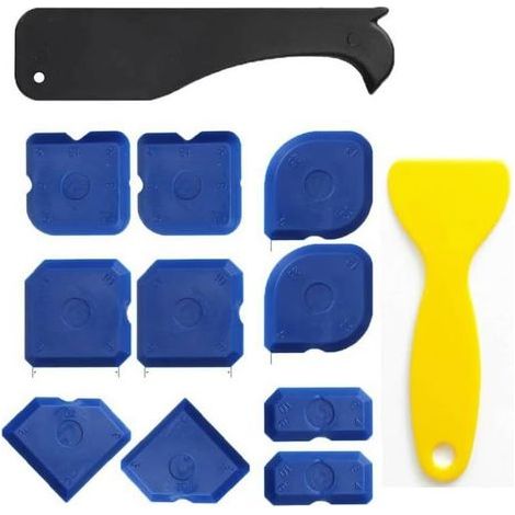 Lot de 12 pièces joint silicone, silicone, raclette silicone, lisseur joint silicone, pour le lissage des joints, grattoirs pour joints en silicone et acrylique (1/5)