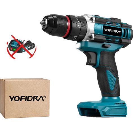 Taladro de impacto eléctrico, 3 modos, 25+3 ajustes de torque, sin batería. (1/2)