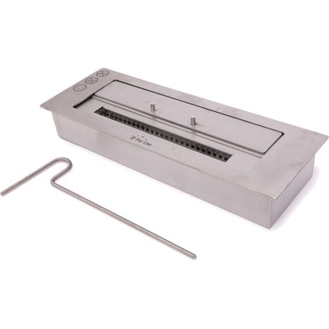 Purline – Insert cheminée moyen avec fibre céramique – Régulateur de flamme – Autonomie 6h – Réservoir 2,5L – Acier inoxydable double couche