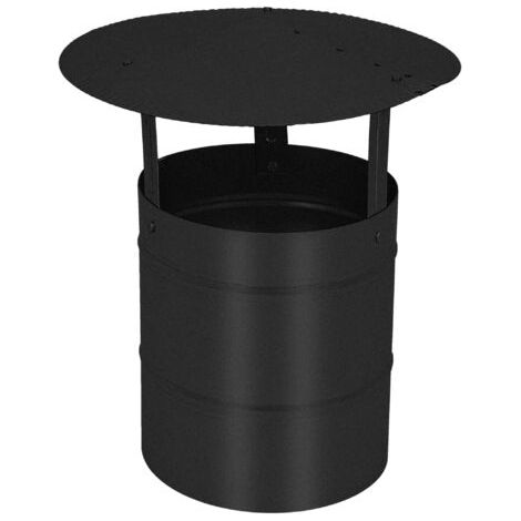 Chapeau de Cheminée - Acier Galvanisé et Peint par Poudre - ø 170 mm - Noir - Chapeau Cheminée Anti Pluie - Résistant à la Corrosion - Installation Facile - Design Moderne-NANOTEH (1/5)