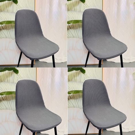 (Dunkelgrau, 4er-Set) 4 elastische Stuhlhussen, abnehmbar und waschbar, Jacquard-Stuhlhussen (1/3)
