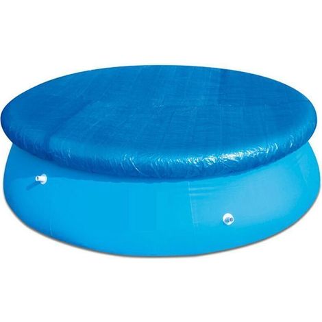 ( Bleue -183 cm)Bâche de piscine ronde imperméable avec attaches de corde, résistante à la poussière, facile à installer pour piscines gonflables (1/4)