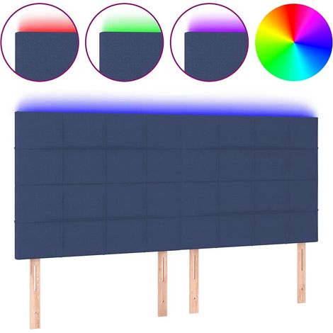 Maison Exclusive - Cabecero con luces LED tela azul 160x5x118/128 (1/5)