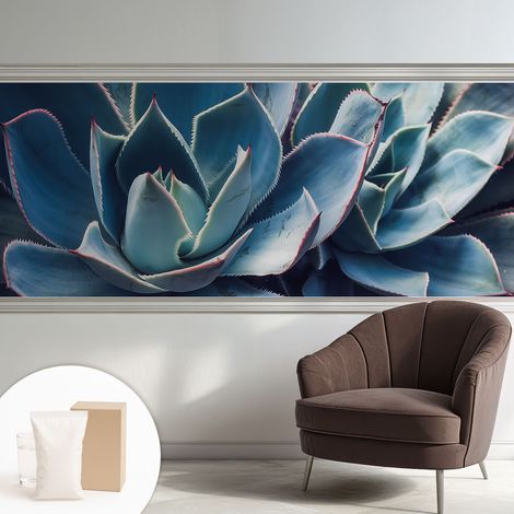 Papier peint décoratif avec colle pour mur dans salon chambre entrée et plus Solution de décoration facile à installer Aloès vert 250x104 cm (1/5)