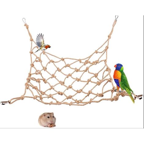 Climbing Net Rope for Parakeets Toy Hemp Nets Bird Cotton Perches Hamsters (1/5)