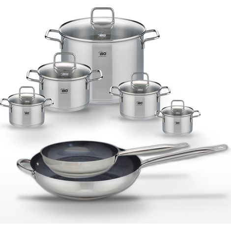 Lot de 2 Poêles céramique 24/32 cm Elo Profi Therm Platinum et 5 Faitouts Elo (1/5)