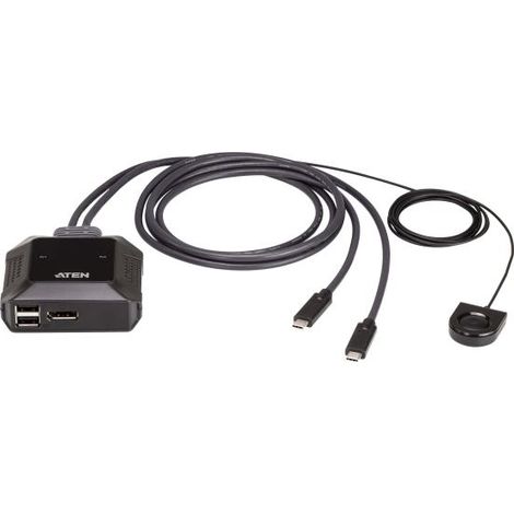 Switch KVM DisplayPort 4K a 2 porte USB-C Aten US3312 con selettore di porta remoto  Switch KVM DisplayPort 4K a 2 porte USB-C con selettore di porta remoto  US3312  Garanzia di 24 mesi (1/2)