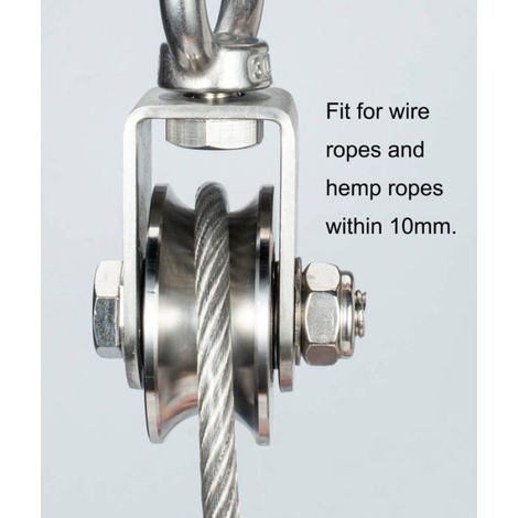 Poulie De Renvoi Acier Inox - 1 Unité - 304 - Charge 500kg - Fitness Et Levage - Pour Câble 10mm MANCHE PORTE-ELECTRODE (1/5)