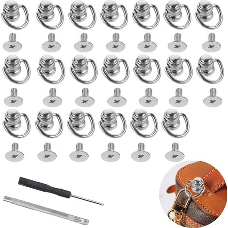 Rivets Rotatifs D Anneau Boucle Tête Boutons Avec Anneau Métal Tête Ronde Chicago Stud Vis PièCe Bouton Rond De Rivet rivet avec anneau Lot de 24 Rivets à Vis, Rivet de Bouton (1/5)