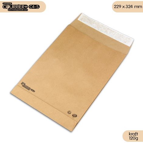 Lot de 50 Enveloppes kraft 120g à soufflets C4 - gamme Courrier+ (1/3)