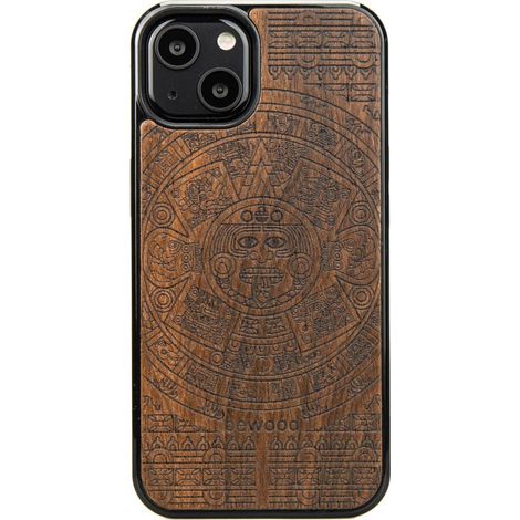 Coque en bois pour iPhone 13 CALENDRIER AZTÈQUE ZIRICOTE