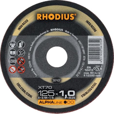 Disque à tronconner acier / inox XT70 115 x 1,0mm ger. Rhodius (1/3)