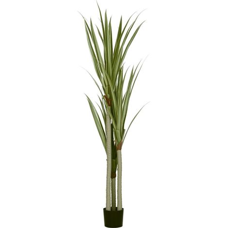 Intérieur et Extérieur Grand Yucca Artificiel 190cm Plante Décorative en Pot 17x17cm Vert Émeraude (1/5)