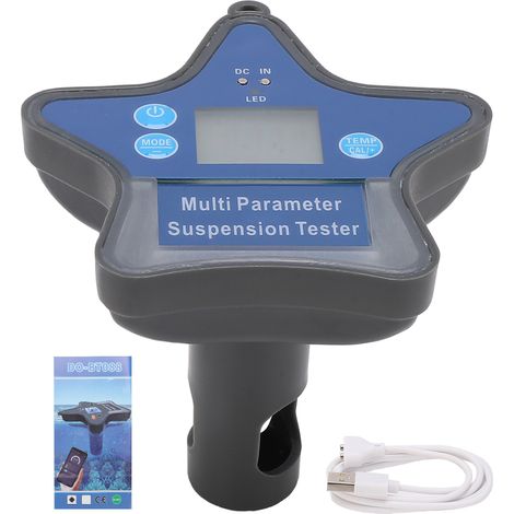 Moniteur de qualité de l'eau BT, testeur numérique neuf en un pour l'aquaculture, la piscine, les eaux usées industrielles, détecte le PH, l'ORP, le CL, l'EC, le CF, le TDS, le SEL, le S.G et la tempé (1/5)