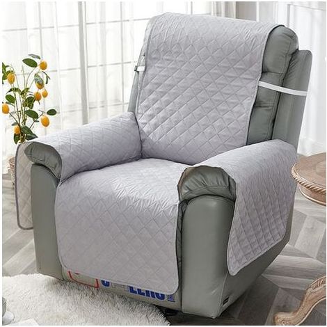 Housse fauteuil relax, protection capitonnée 1 place. Housse matelassée réversible. Couleur Gris55196cm (1/4)