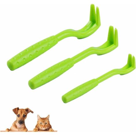 3PCS Pince à Tiques, Crochets à Tiques, Pièges à Tiques, Pièges à Tiques pour Chiens et Chats, élimination des Tiques et des Puces, Vert (1/5)