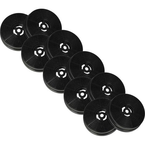vhbw 10x Filtres à charbon actif compatible avec PKM FH60MS, S22-60 BBPY, YUNA SIVA hotte aspirante