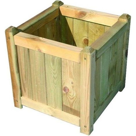 VIGOR-BLINKY 9613610 Cipro Fioriera Quadrata in Legno Pino Impregnato in Autoclave per Esterni 40x40x40 cm