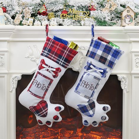 Weihnachtlicher Weihnachtsbaumanhänger in neuem, kreativem Stil: Hundekrallen-Anhänger, Weihnachtssocken, Geschenktüten für die Weihnachtsfeier (1/5)