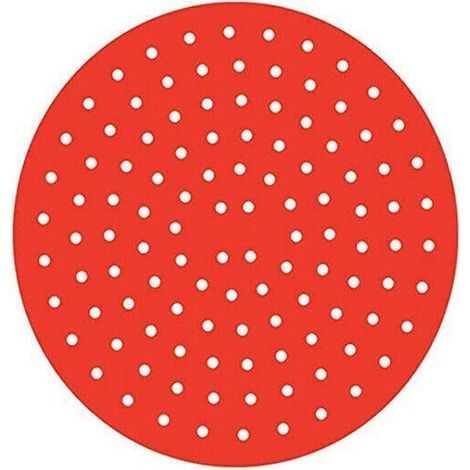 Tapis de panier de friteuse à air réutilisable en silicone antiadhésif rond rouge de 20 cm de diamètre (1/5)