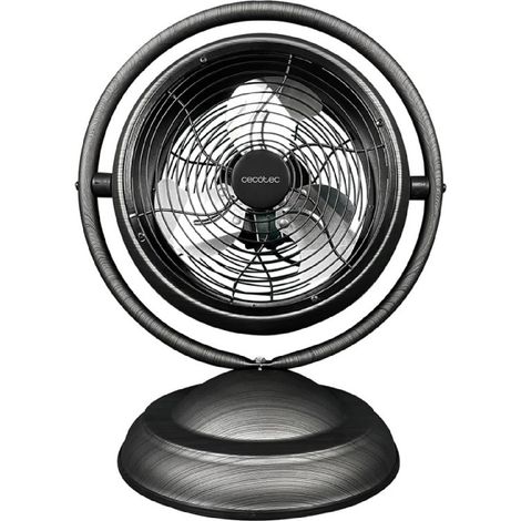 Cecotec Ventilador de Sobremesa EnergySilence 1000 RetroDeskWood, 20W de potencia, 10 Pulgadas, 3 Aspas aerodinámicas