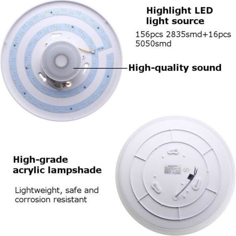 Plafonnier LED Bluetooth - 24 W - 40 cm - Température de couleur réglable 3000-6500 K - 172 SMD - 1 pièce (1/4)