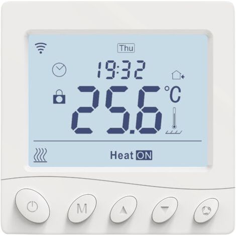 QORVA-Thermostat Connecté WiFi Chauffage Plancher chauffant à eau, Calendrier et Télécommande sans Hub, Compatible avec Alexa, Google Home 16A,Blanc (1/4)