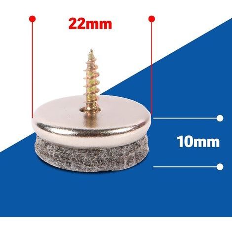 Filzgleiter für Möbel – Filzgleiter mit 22 mm Durchmesser für Möbelfüße. Bodenschoner für Stuhlbeine, 5 mm dick. (1/4)
