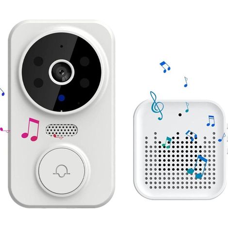 Wireless Doorbell Camera - Anti-theft Visual Doorbell for Home - HD Night Vision, Human Motion Detection, 2.4 GHz WiFi