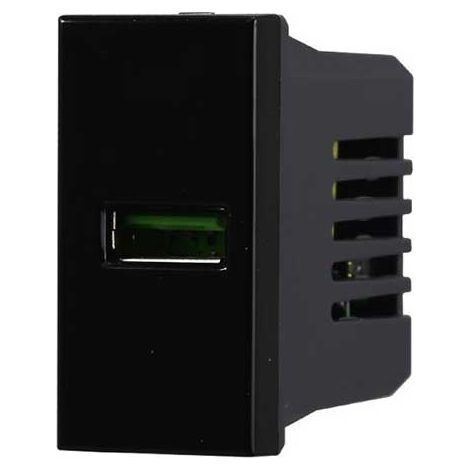 Presa Caricatore USB Type-A compatibile Bticino Axolute 5Vdc 2.1A colore nero Ettroit AN2401 (1/2)