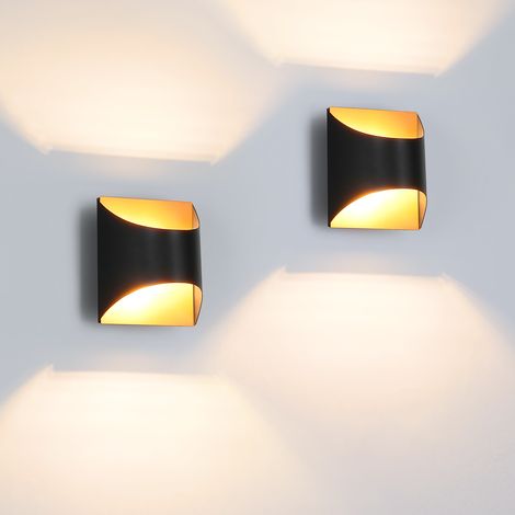 GBLY Wandleuchte Innen Wandlampe Schwarz Gold - Up Down Flur Wandlampen Treppenhaus Leuchten Vintage G9 Keramik Wandbeleuchtung für Schlafzimmer Wohnzimmer Kinderzimmer - Ohne Leuchtmittel