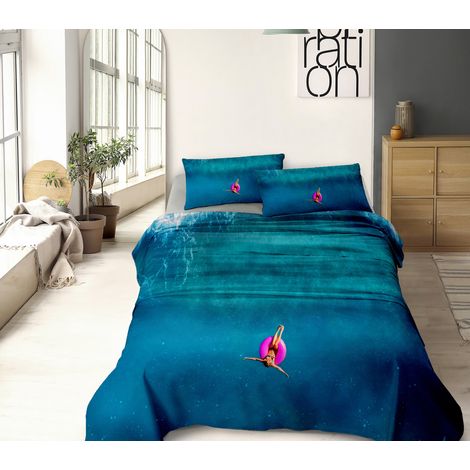 Completo Letto Lenzuola 100% Cotone Set Lenzuolo Moderno Sotto Sopra Federe Due Stampe In Altissima Definizione Dis40fuerte - Matrimoniale