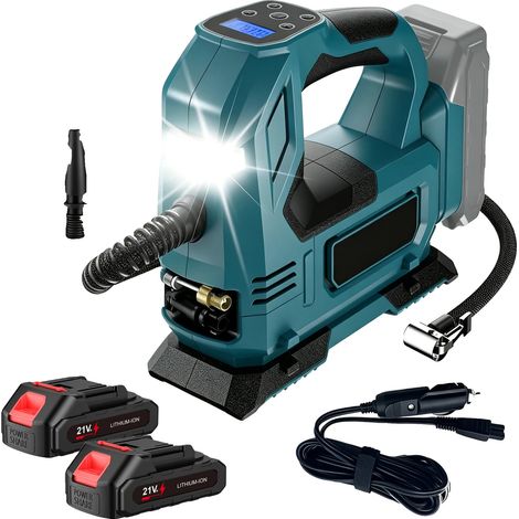 Pompa ad aria elettrica, gonfiaggio rapido, design compatto, con 2 batterie (1/2)