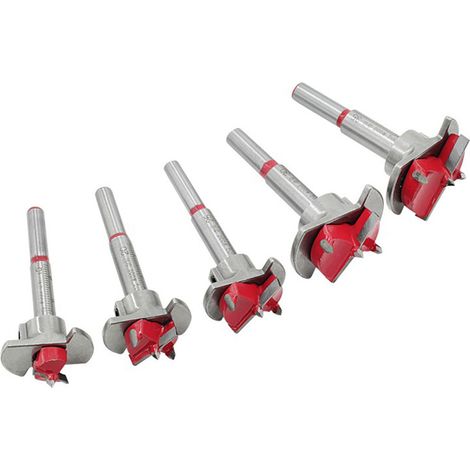 5Pcs Foret à bois réglable 15-35mm, scie cloche carbure de tungstène pour charnière, trépan perceuse menuiserie, ouvre-trou ajustable, lot de 5 mèches (1/5)