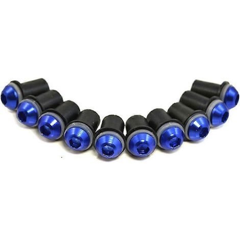 Kit de 10 vis et écrous universels Bjmoto de 5 mm pour pare-brise Kawasaki ER6F ER6N Z750 Z800 Z1000 Versys - Bleu (1/5)