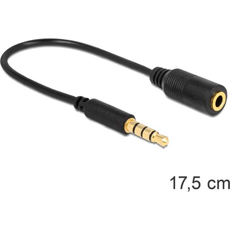 Delock cable stereo jack male 3.5 mm 4 pin to stereo jack female 3.5 mm 4 pin (changes the pin assignment)