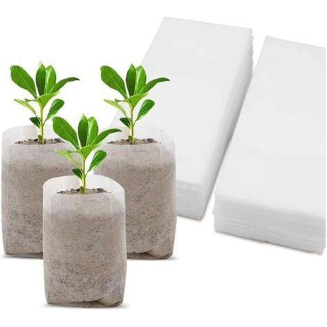 Lot de 200 Sacs de Pépinière Non Tissés 18x20 cm pour Semis (1/4)