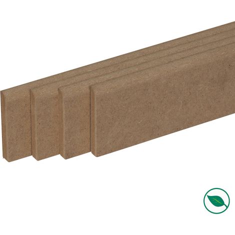 Pack de 4 plinthes bord arrondi MDF brut 2200 x 70 x 12 mm PEFC 70% (1/2)