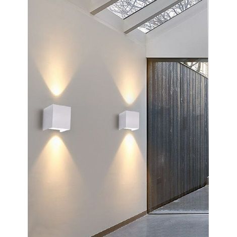 Trade Shop - DOPPELEMISSION LED COB WANDLEUCHTE 12W OUTDOOR WEISSES LICHT 4000K 3000K 6500K ES46 -