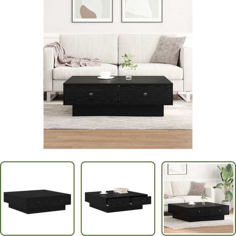 Table basse chêne noir - Table basse Chêne noir 90 x 90 x 28 cm Bois d'ingénierie (1/5)