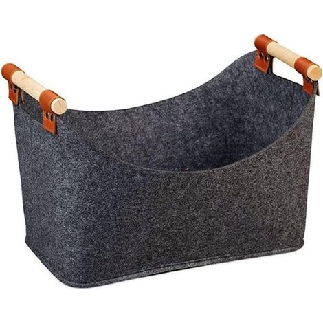 Panier à bûches pliable, grande capacité de 57 l, porte-bûches de cheminée, sac de transport pour bois de chauffage, journaux, vêtements (1/5)