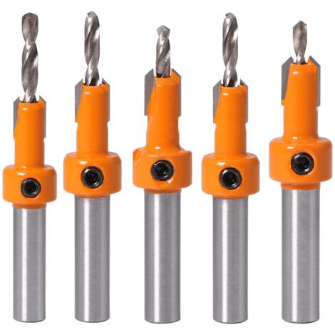 Fraise à bois HSS, tige de 8mm, fraiseuse, jeu de vis, extracteur, démolition, pour bois, fraise, alliage dur (1/5)