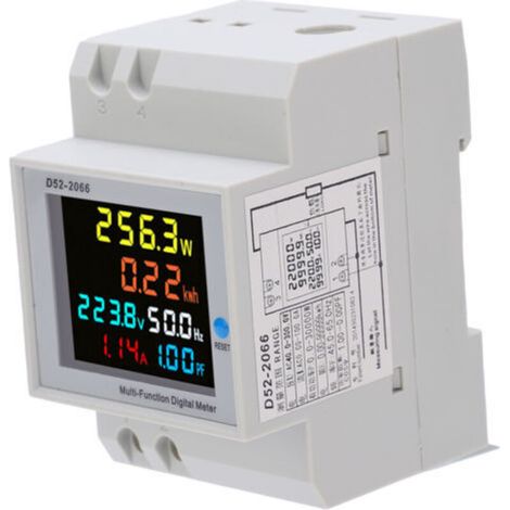 D522066 Intelligenter Einphasen-Energiezähler für Haushalte, Schienenmontage, 220 V, AC 40,0–300,0 V – Crezuo