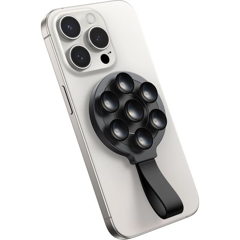 Supporto magnetico per telefono brillante con ventose, nero (1/5)