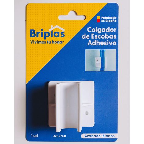 FPLUS briplas colgador escobas plastic adhesivo 1u blanco 271b