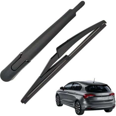 Heckscheibenwischerarm und Wischerblatt, Ganzjahres-Heckscheibenwischerarm-Set aus Naturkautschuk, kompatibel mit Fiat Tipo 2015-2020