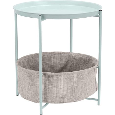 table de nuit ronde de rangement, Vert Menthe, 44.96 cm D x 44.96 cm W x 48 cm H (1/5)