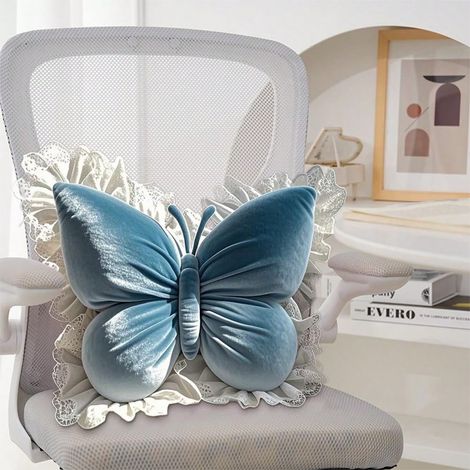 1pc Coussin décoratif en velours papillon rose, rembourrage doux pour canapé et literie, idéal pour mariage, anniversaire, cadeau romantique, décoration de maison d'automne. (1/4)